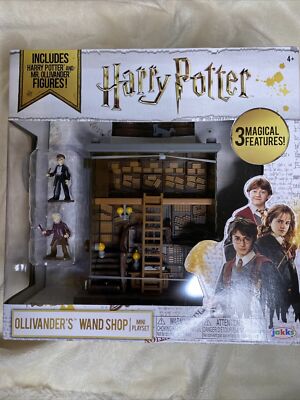 Harry Potter Ollivander's Wand Shop Mini Playset - Includes Harry & Mr. Ollivander Figures - 3 Magical Features