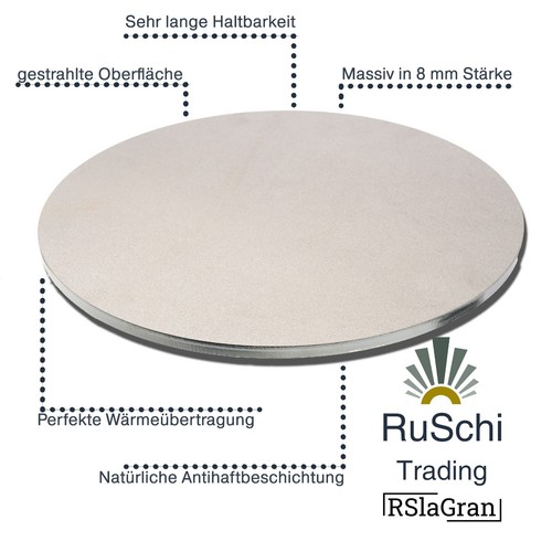 Backstahl 8mm, rund aus gestrahlten Material, 31cm Durchmesser für Pizza u. Brot - Bild 2 von 3