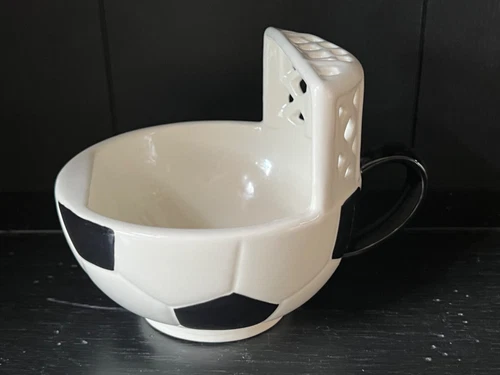 Soccer Ball & Net Giant 3D Mug Bowl Black And White Maxi’s Creations
