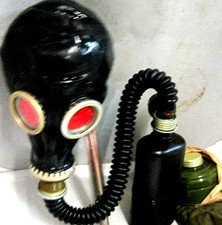 Gasmaske Flasche Gummi  Fetisch Black Style Filter Gay Prepper   Poppers  Gr. 2