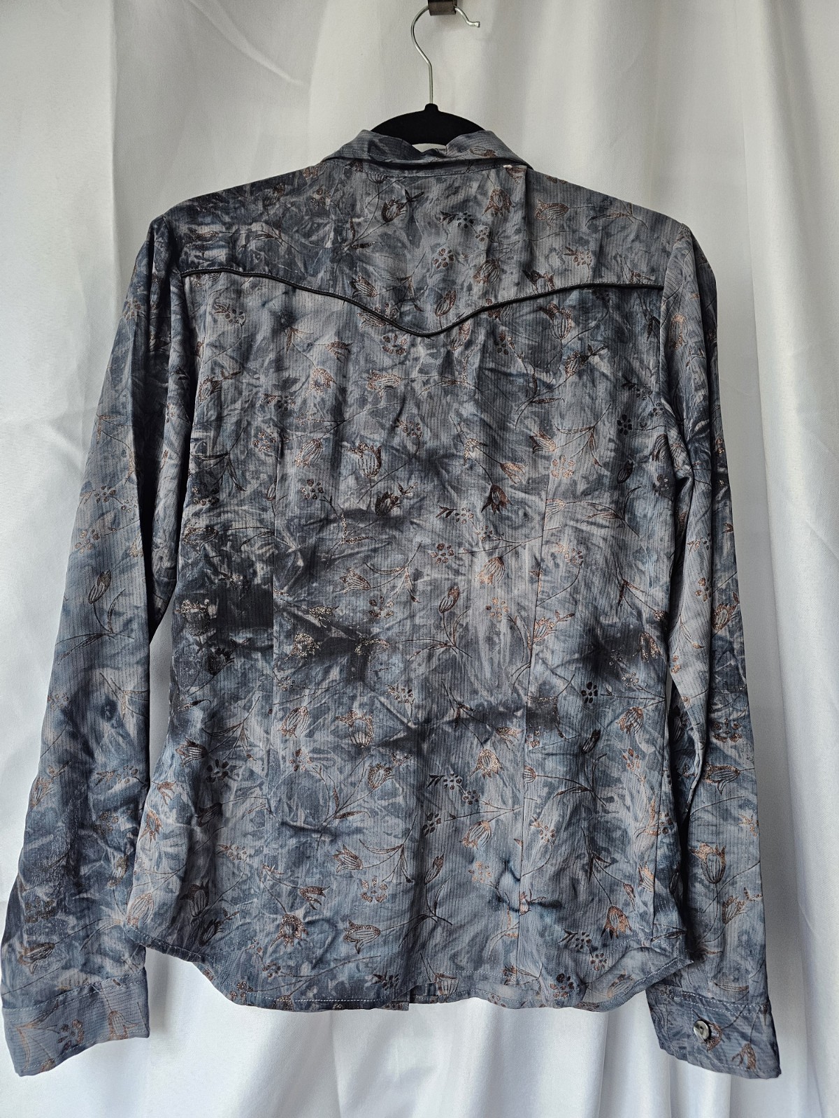 Studio West Polyester Sheer Western Button-Down M… - image 2