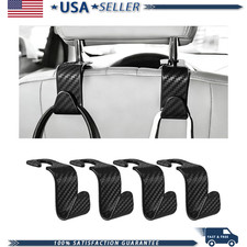 Car Seat Headrest Hook 4pcs Black Back Seat Storage Hanger Purse Hcolor Black