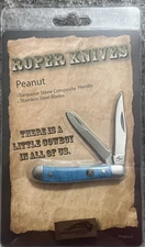 Roper Knives Roper Peanut Turquoise Folding Stainless Pocket Knife NEW $0 ship
