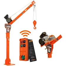 Prowinch 1000 lbs Davit Crane 360 Swivel with Wireless Electric Winch 110V