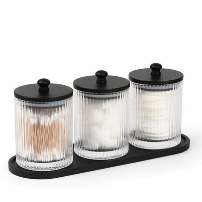 Eggs Sound 3 Pack Qtip Holder - Bathroom Organizers And Storage Cotton Round
