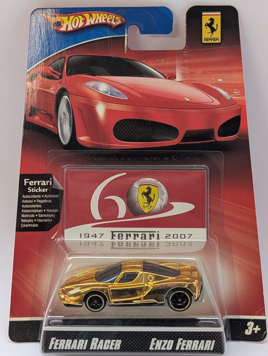 【Hot Wheels】ホットウィール フェラーリ エンツォ 金色 F/S Hot Wheels Ferrari Racer Enzo Ferrari Gold with sticker