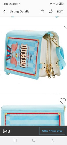 Borsa a tracolla convertibile a libro Disney Dumbo nuova - Foto 3 di 3