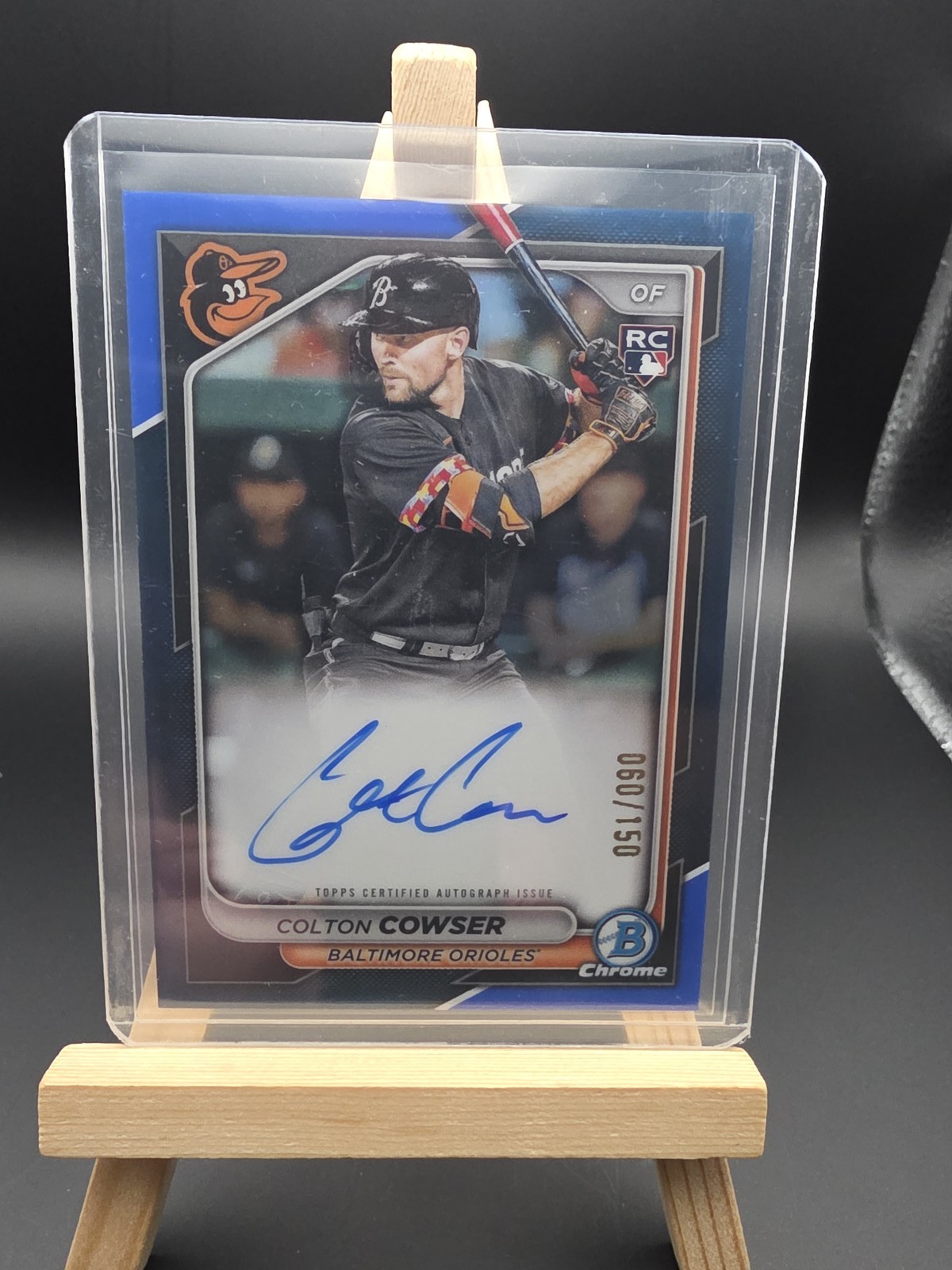 2024 Bowman #CRA-CC Colton Cowser Chrome Rookie Autographs Blue Refractors #/150