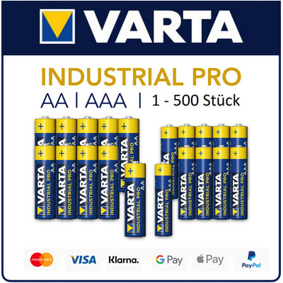 Varta Industrial Pro AAA AA Mignon Micro Batterie MHD 2031 1-500 Stück Alkaline