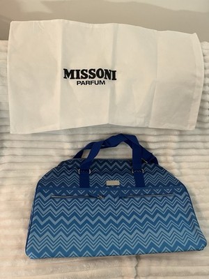 Missoni Parfum Blue Chevron Travel Bag W/Dust Bag/Original Package&Double Handle