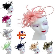 Nuovo cappello da sposa Fascinator gara occasione fascia clip cappello fiori piume Ascot