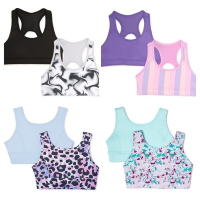 Athletic Works Girls Sports Bras S-XXL, 2 Pack, CHOOSE STYLE/SIZE *See Discounts