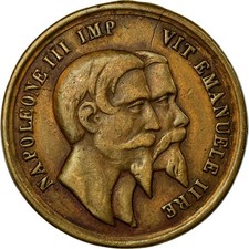 Italien, Token, Riuniti, Italia-Francia, Napoléon III, Vitorio Emanuele