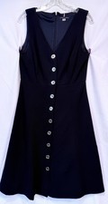 Tommy Hilfiger Maxi 8 Professional Cocktail Sleeveless Navy Blue Dress V-Neck