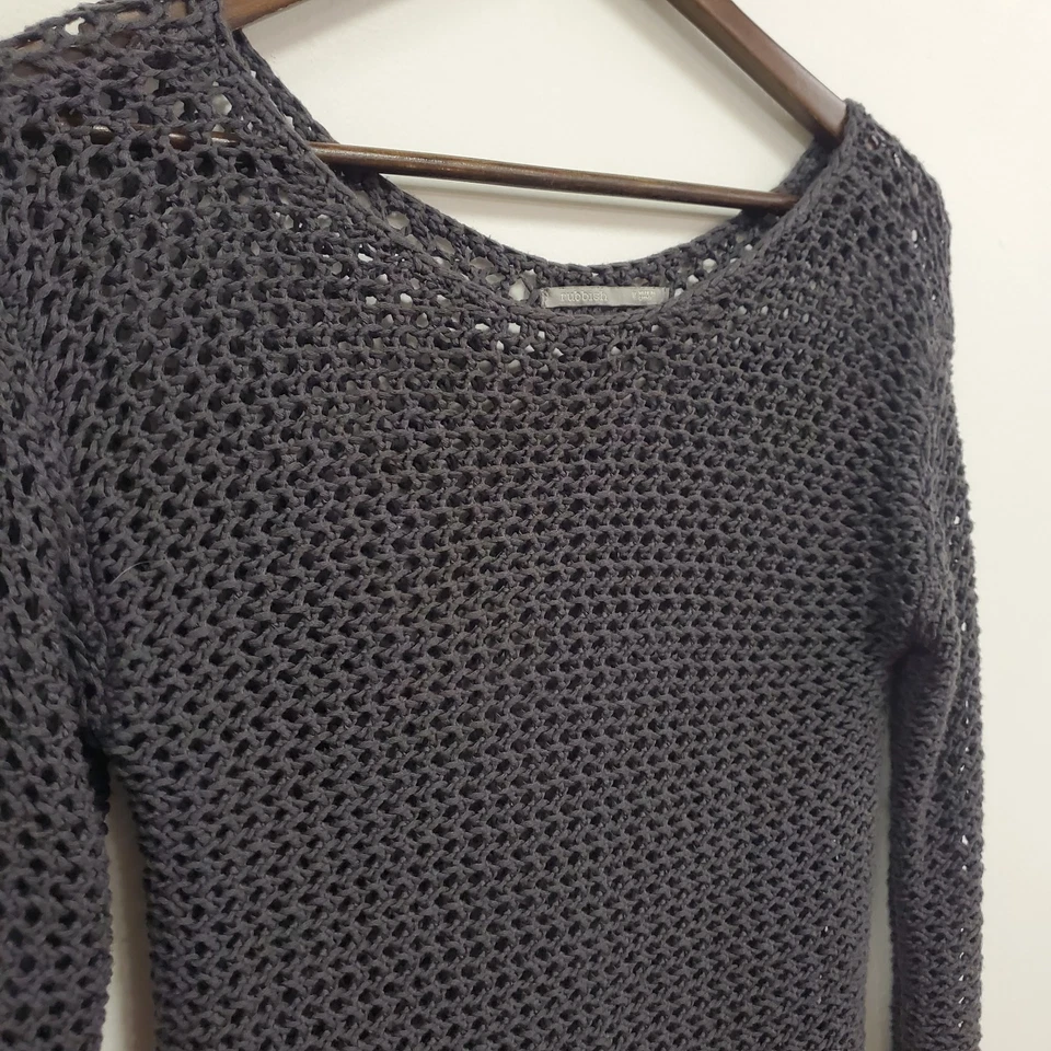 Suéter Basura Mujer Tejido Abierto Hada Grunge Talla M Gris Playa Viaje Vacaciones Foto 2 de 4
