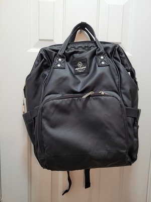 PIPI BEAR Diaper Bag Backpack Black Gold Trim Baby  Bag Unisex Pre Own VGC