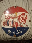 Vintage 12" Pepsi Cola Porcelain Sign