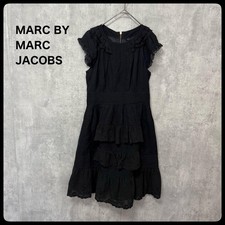 MARC BY MARC JACOBS Cotton Silk French Sleeve Lace Tiered Dress Black Lined 2