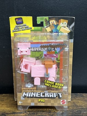 Minecraft Pink PIG Comic Maker Book Included Figure 3.25'' 2019 Mojang Mattel NIP