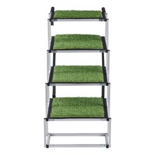 Pet Car Stairs: 4-Step Wide Foldable Steps, 200lb Steel Frame, Artificial Grass