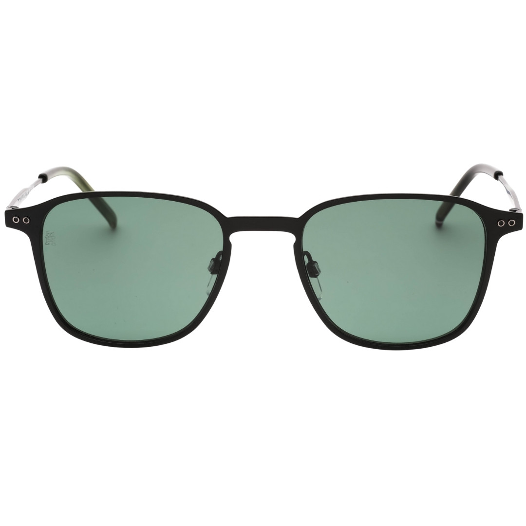 Tommy Hiliger Green Lens Matte Black Sunglasses