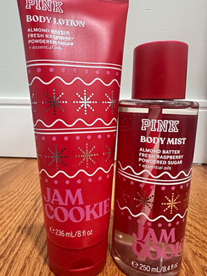 PINK Jam Cookie Vegan Mist 8.4 fl oz + Lotion 8 fl oz Set Almond Butter