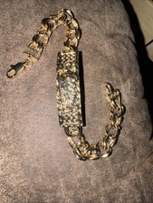"Pulsera St Jude - Esclava San Judas chapada en oro de 18 quilates 7"""