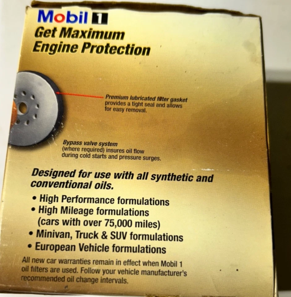 Un (1) filtro de aceite de rendimiento extendido de alta capacidad Mobil 1 M1-113 Foto 3 de 3