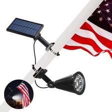 MEIHONG Solar Flag Pole Light, Solar Powered Lights Outdoor Dusk to Dawn for ...