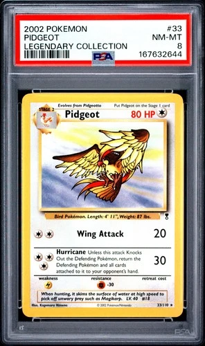 2002 POKEMON LEGENDARY COLLECTION #33 PIDGEOT PSA 8