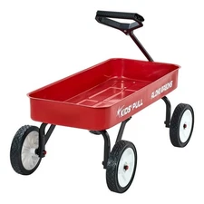 KFFKFF Pull-Along Wagon for Kids, 39-Inch Utility Cart, Holds Up to 176 lbs, ...