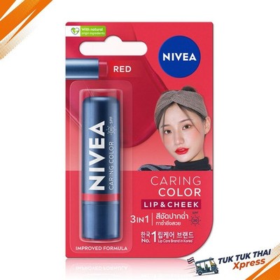 NIVEA Caring Color SPF30 4.8g #Red | Authentic Thailand Import