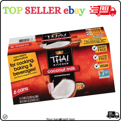 Thai Kitchen Unsweetened Coconut Milk 13.66 fl. oz. cans, 6 pk
