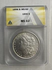 1896 MORGAN SILVER DOLLAR ANACS MS62
