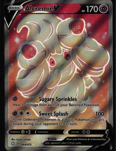 Alcremie V Full Art Ultra Rare Shining Fates 064/072 Psychic Holo Pokemon Card