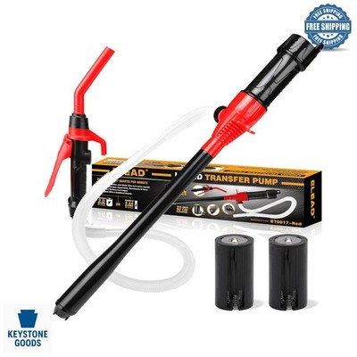 Red Battery-Operated Portable Fuel & Water Transfer Pump 2.4 GPM