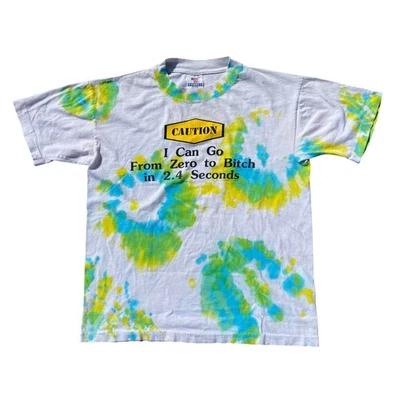 T-America T-Shirt Amusant Tie-Dye Vintage Années 90 Taille L - Photo 1/4