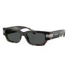 Versace VE 4465 545687 Havana Plastic Rectangle Sunglasses Grey Lens