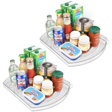 Lazy Susan Turntable for Refrigerator, Square Turntable Organizer for Fridge ...