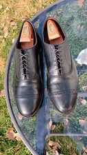 Allen Edmonds 10D 'Nathan' Black Oxfords EUC $425 USA Made