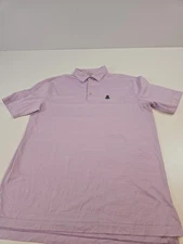 Burning Tree Golf Club Peter Millar Polo Shirt Golf Striped Pink Men's Large