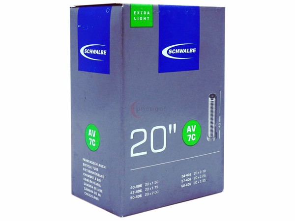 Fahrradschlauch Schwalbe Extra Light AV7C 20 Zoll 40-406/60-406 Auto Ventil 40Mm-image