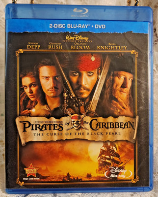 Pirates Caribbean Curse Black Pearl 3-Disc Blu-ray DVD Disney (USA)