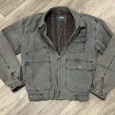 Woolrich Vintage Gray Cotton Casual Jacket M Men's Original Aztec Flannel Lined