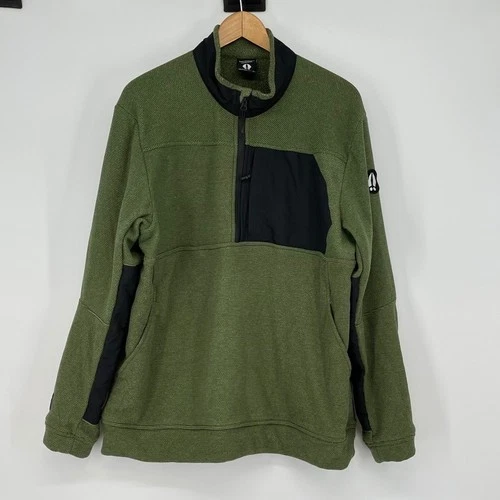 Bearded Goat Green Quarter Zip Pullover Fleece Jacket Size L Huckberry Outdoors - product listing photo