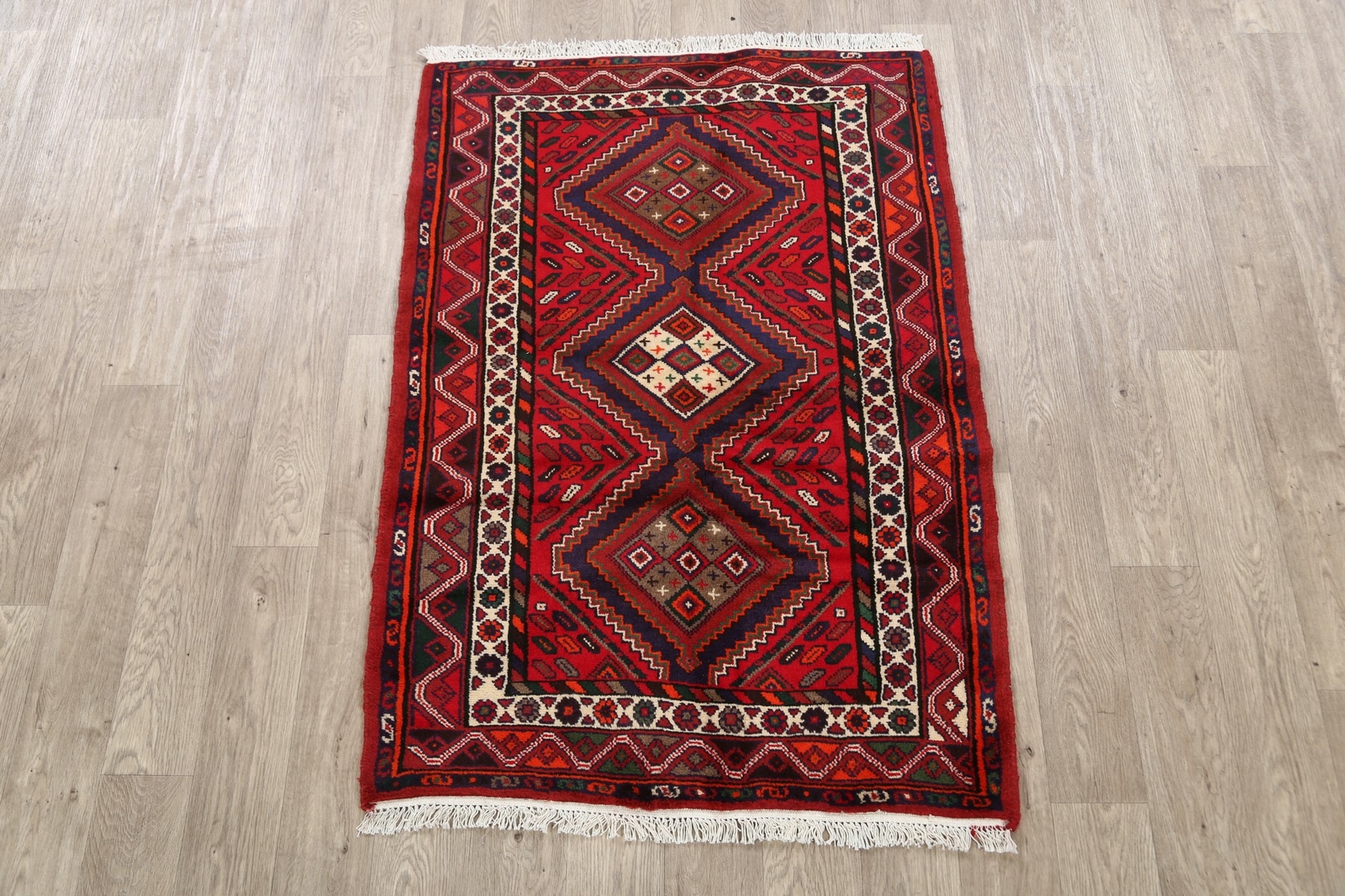 Traditional Geometric Wool Area Rug Oriental Hand-knotted Tribal Carpet ...