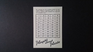 J.PLAYER ADVERTISING J. PLAYERS WANTS LIST CARD. UN USED.  1. ODD CARD.