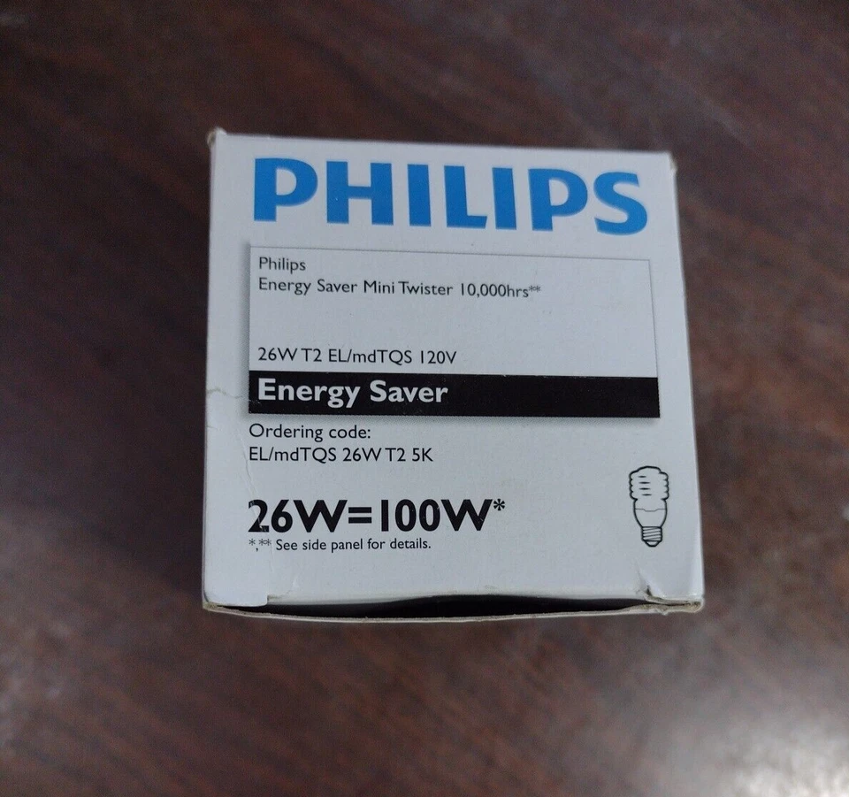 PHILIPS 414094 COMPACT FLUORESCENT BULB 26 WATT E26 BASE SPIRAL NEW IN BOX - Image 4 of 4