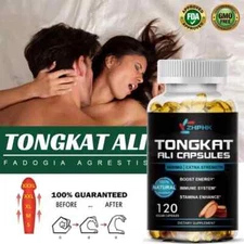 TONG KAT ALI 200:1 3450MG 120 veggie Capsules Root Extract Testosterone Booster