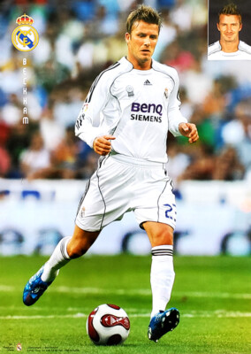 ベッカム 等身大ポスター　レアルマドリード　新品 DAVID BECKHAM Real Madrid C.F. Vintage 2007 Football Soccer Action